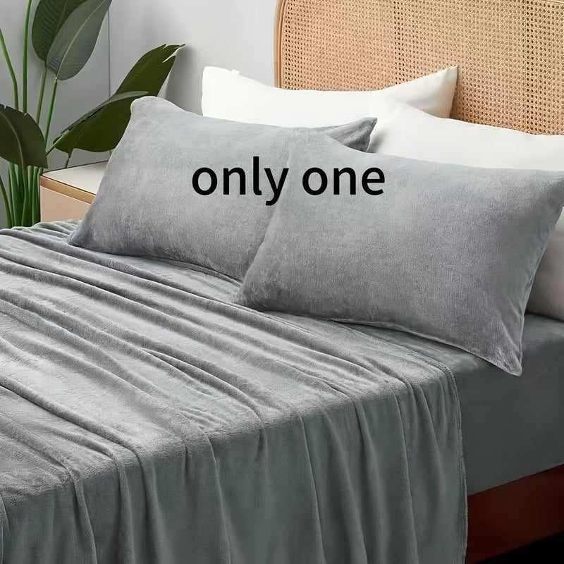 Milk Velvet Pillowcase Skin Friendly Warm Standard Size 19.69 By 25.98 Inches Pink Color Includes 1 Pillowcase Available In 5 Colors - Image 2