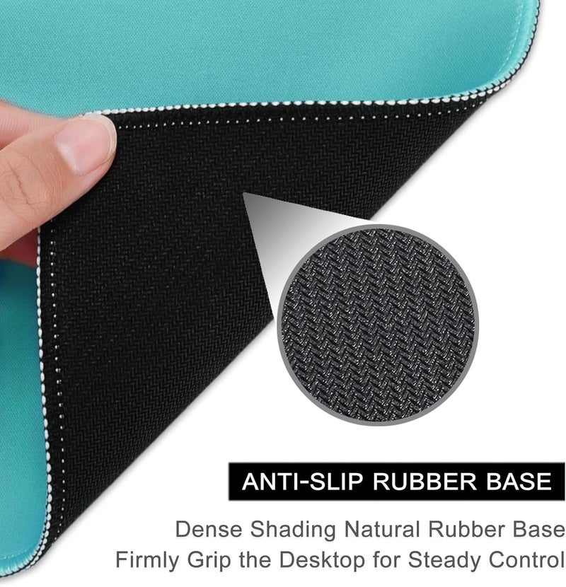 Hsurbtra Mouse Pad, Premium-Textured Square Mousepad 10.2 x 8.3 Inch, Stitched Edge Anti-Slip Waterproof Rubber Mouse Mat, Pretty Cute Mouse Pad for Office Gaming Laptop Women Kids Malachite Green - Image 4