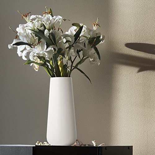 D'vine Dev 11 Inch Ceramic Flower Vase Textured Finishing, Minimalist Design for Kitchen, Bedroom, Living Room, Centerpieces, Office, Ivory, VS-XH-A-2 - Image 4