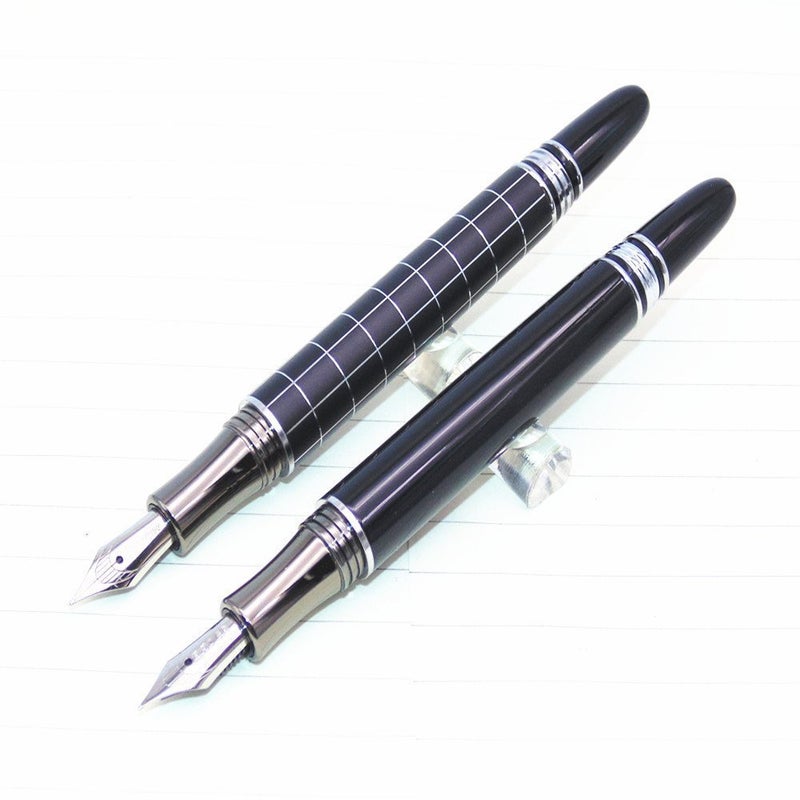 Goldleaf Baoer 79 Starwalker Combo Fountain Pen Silver Trim Checked Gift - Image 2