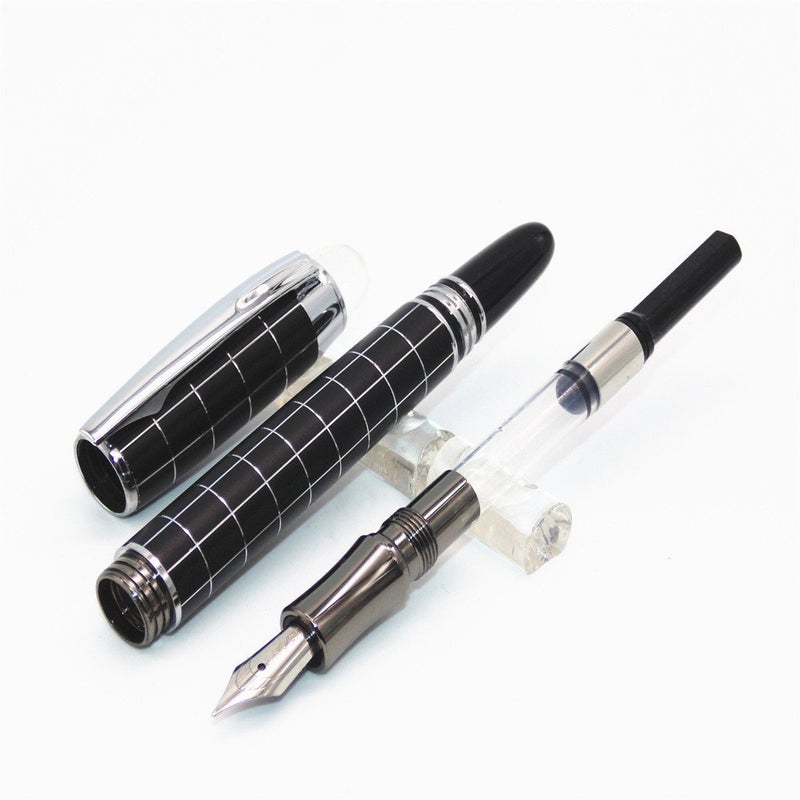 Goldleaf Baoer 79 Starwalker Combo Fountain Pen Silver Trim Checked Gift - Image 3