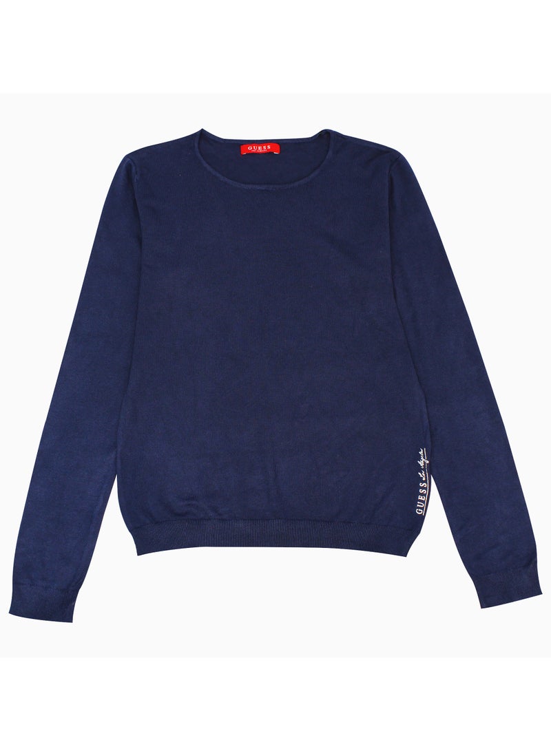 جس بلوزة نسائية من Guess بأكمام طويلة باللون الأزرق الداكن