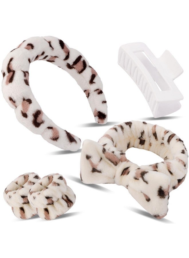 Canitor Spa Headband Wrist Bands Set With Hair Clips Skincare Headband For Washing Face Non Slip Puffy Terry Cloth Makeup Headband Cute Women Teen Girls Gifts Trendy Stuff Hair Accessories - Image 1