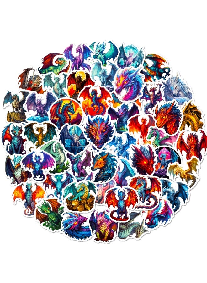 NIBEMINENT 50 Pcs Wings Of Fire Deco Kit Waterproof Stickers, High Definition Printing Bright Colors, Suitable for Laptop Skateboard Luggage Water Bottle Guitar DIY - Image 1