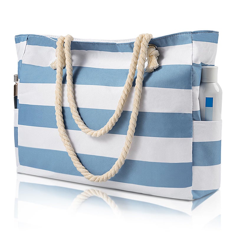 Pleneal Beach Bags For Women - Large Beach Bags with Zipper Waterproof Sandproof Large Tote Swim Pool Bag - Image 1