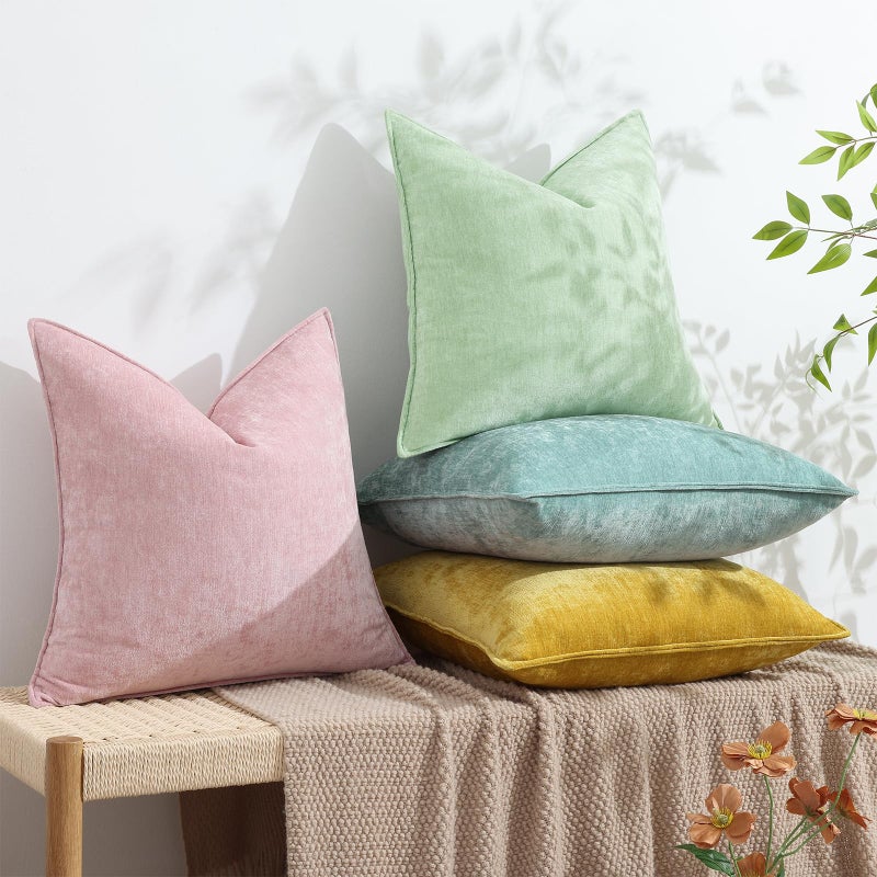 decorUhome Spring Couch Throw Pillow Covers 12x20 Set of 2, Decorative Soft Velvet Modern Cozy Chenille Lumbar Pillow Cases with Elegant Design for Sofa Bed Living Room Valentines Decor, Blush Pink - Image 5