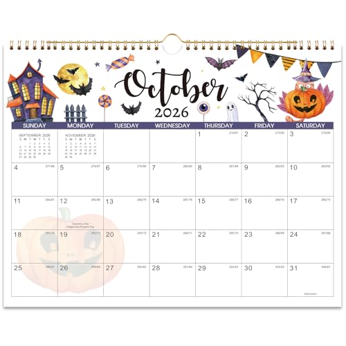 Coboll 2026 Calendar - Wall Calendar 2026, January 2026 - December 2026 Wall Calendar, 14.8'' x 11.6'', with Julian Dates, Hanging Hole, Thick Paper - Image 1