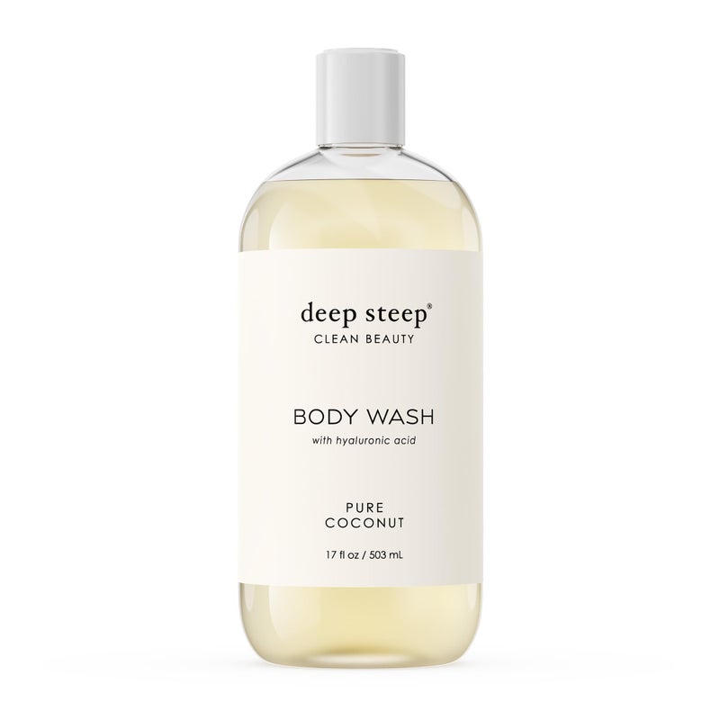 Deep Steep Body Wash, Pure Coconut, 17 oz â€“ Hydrating Shower Gel with Hyaluronic Acid, Shea Butter, Aloe Vera & Argan Oil â€“ Vegan, Clean Beauty, Clean & Refreshed Skin - Image 1