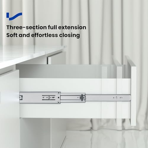 LONTAN 10 Pairs Push to Open Soft Close Drawer Slides 22 Inch Heavy Duty Drawer Glides Metal Ball Bearing and Full Extension Cabinet Rails 100 LB Capacity - Image 3
