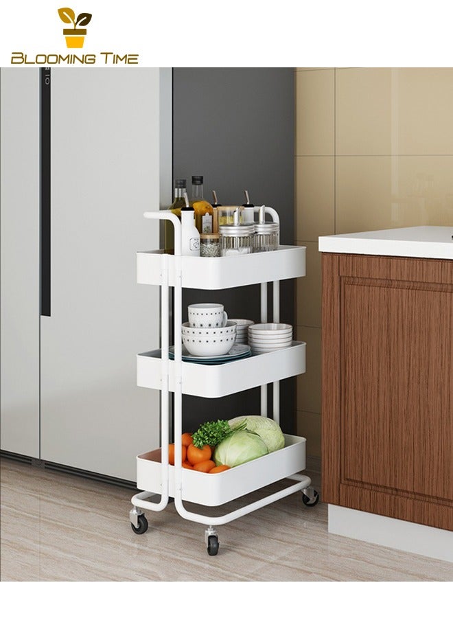 بلومنغ تايم رفوف عربات منزلية متعددة الطبقات، ورفوف تخزين قابلة للإزالة من الأرض إلى السقف في المطبخ، وعربات رفوف تخزين الوجبات الخفيفة في غرفة المعيشة في الحمام، ورفوف تخزين متعددة الطبقات بعجلات في غرفة المعيشة في المطبخ وغرفة النوم وغرفة المعيشة في غرفة النوم - Image 2