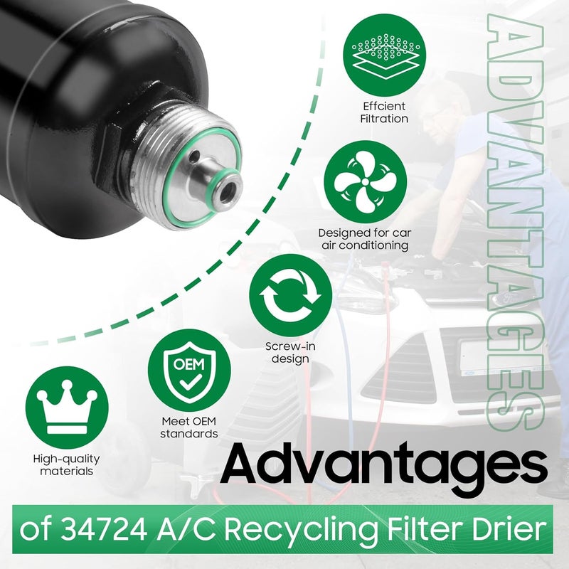 ZynoDrive 34724 A/C Recycling Filter Drier Spin-On Filter Compatible for Robinair Refrigerant Recovery Machine 17700 34134 34234 34300 34700 34800 34900 34888 34988 34288 34788 Series etc, Black - Image 4