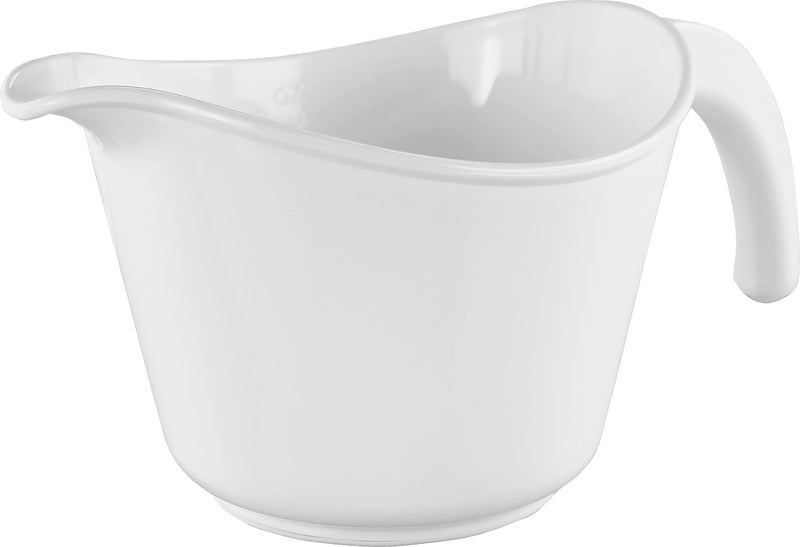 Reston Lloyd Reston Lloyd Batter Bowl With Pour Spout NonSlip Base Erogonomic Space Saving Detachable Handle 2 QT Heavy Duty BPAFree Microwave  Dishwasher Safe White 