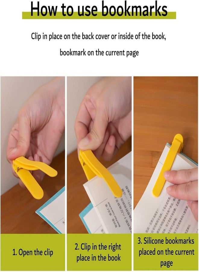 ECHSRT Silicone Automatic Bookmarks with Pen Insertion, Cute Book Marks Gifts for Reading Women, Men, Kids, Book Lovers, Readers, Unique Book Page Holders & Accessories Page Markers (Multicolor) - Image 3