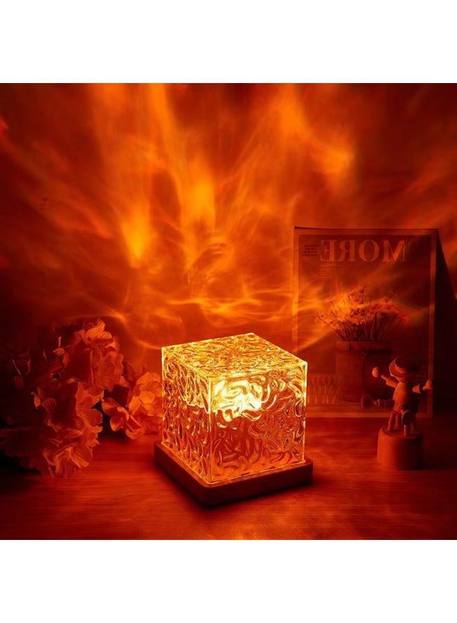 Water Ripples Starry Sky Projection Lamp Aurora Borealis Atmosphere Lamp Night Light Projector Lamp Bedroom Bedside Lamp Creative-Color:Fang - Image 2