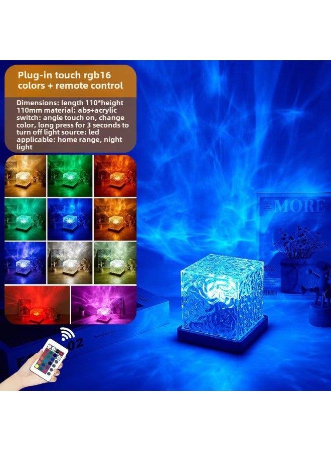 Water Ripples Starry Sky Projection Lamp Aurora Borealis Atmosphere Lamp Night Light Projector Lamp Bedroom Bedside Lamp Creative-Color:Fang - Image 1