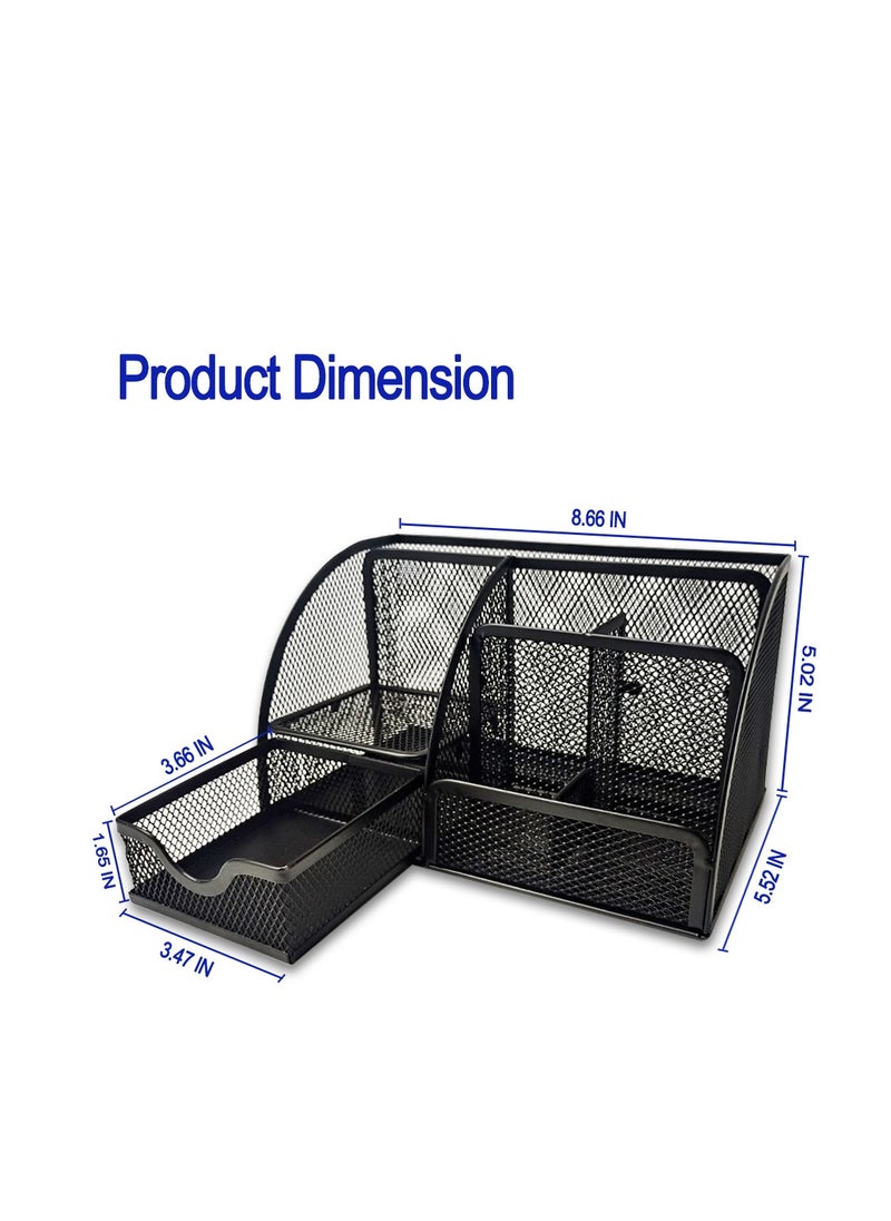 Kidepoch Pencil Holder for Desk, Metal Mesh Stationary Desktop Organizer, Strong Pen Holder Pencil Holder for School, Office and Home Desktop Accessories storage (Black)  - Image 2