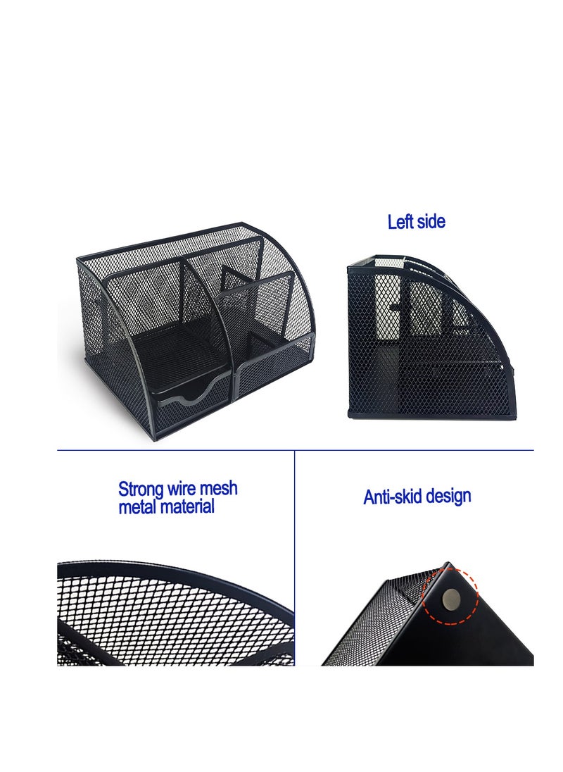 Kidepoch Pencil Holder for Desk, Metal Mesh Stationary Desktop Organizer, Strong Pen Holder Pencil Holder for School, Office and Home Desktop Accessories storage (Black)  - Image 3