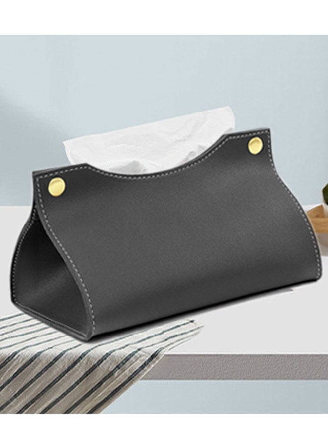 Tissue Dispenser Box Cover Holder Leather Napkin Organizer for Bathroom, Kitchen and Office Room Black - Image 4