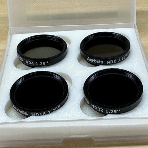 Aerbeis 1.25 Inch Moon Filter for Telescope, Neutral Density Filter Kit ND4 ND8 ND16 ND32, Reduces Moon Glare and Enhances Lunar Crater Details,Prevent Image Overexposure, 1.25" Telescope Eyepieces Accessory - Image 5