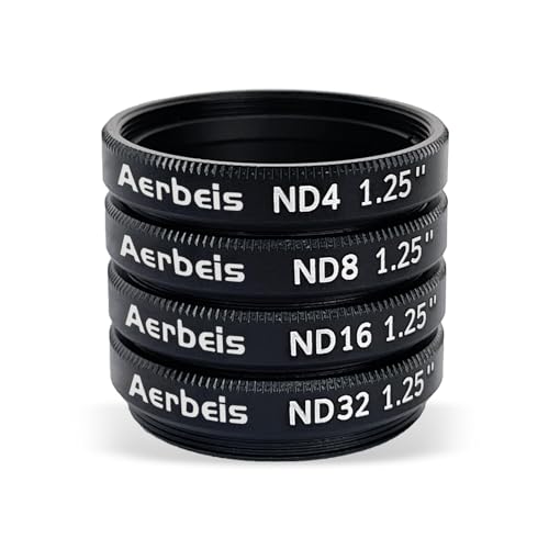 Aerbeis 1.25 Inch Moon Filter for Telescope, Neutral Density Filter Kit ND4 ND8 ND16 ND32, Reduces Moon Glare and Enhances Lunar Crater Details,Prevent Image Overexposure, 1.25" Telescope Eyepieces Accessory - Image 3