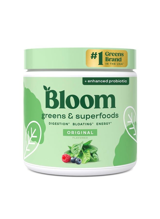 Bloom Nutrition Superfood Greens Powder, Digestive Enzymes with Probiotics and Prebiotics, Gut Health, Bloating Relief for Women, Chlorella, Green Juice Mix with Beet Root Powder, 30 SVG, Original - Image 1