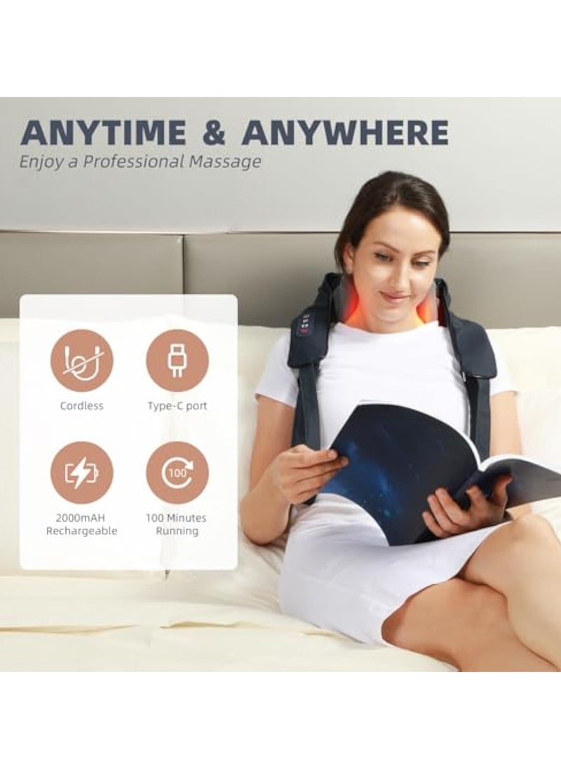 KASTWAVE Neck and Shoulder Massager, Shiatsu Neck Massager, with Infrared, Back Massager, Deep Tissue Kneading Massager, Cordless Electric Deep Tissue 4D Kneading Massager, for Muscle Tension Release - Image 5