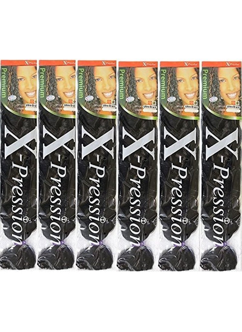 x-pression X-pression Premium Original Ultra Braid. - Color 1 (Pack of 6) 