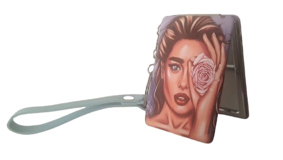 Pocket Cute Digital Compact Mirror with Keychain and 1x2 Magnifying for Makeup Handbags and Travel 9cmx7cm  - Image 4