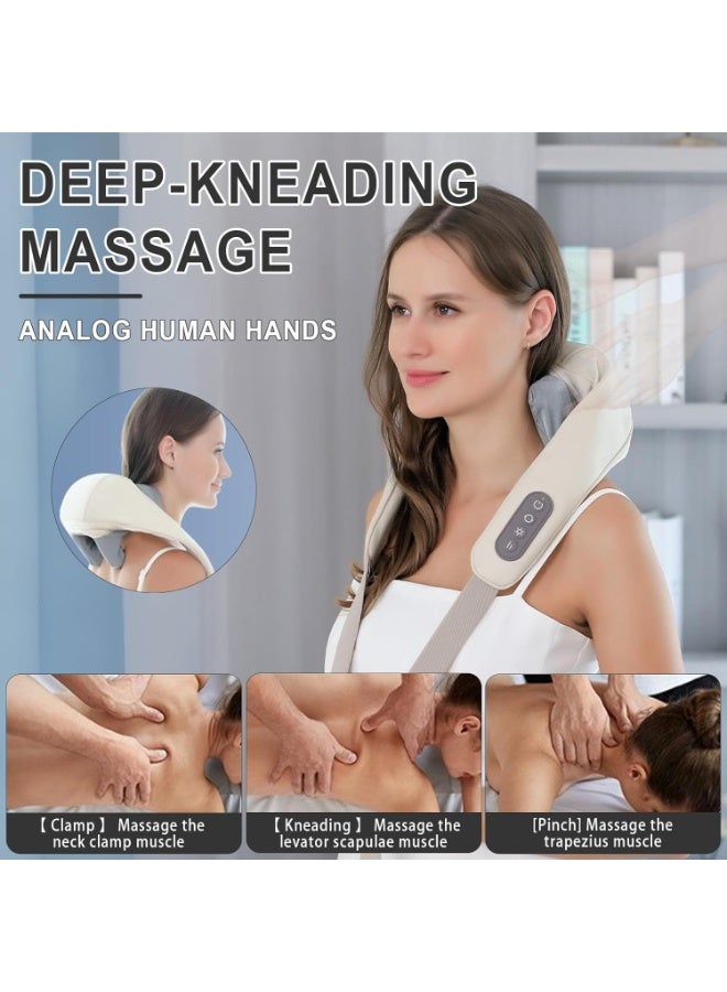 Neck and Shoulder Massager with Heat – 3D Shiatsu Deep Tissue Kneading – 2 Massage Modes – Electric Back & Shoulder Massager for Muscle Relaxation - Image 2