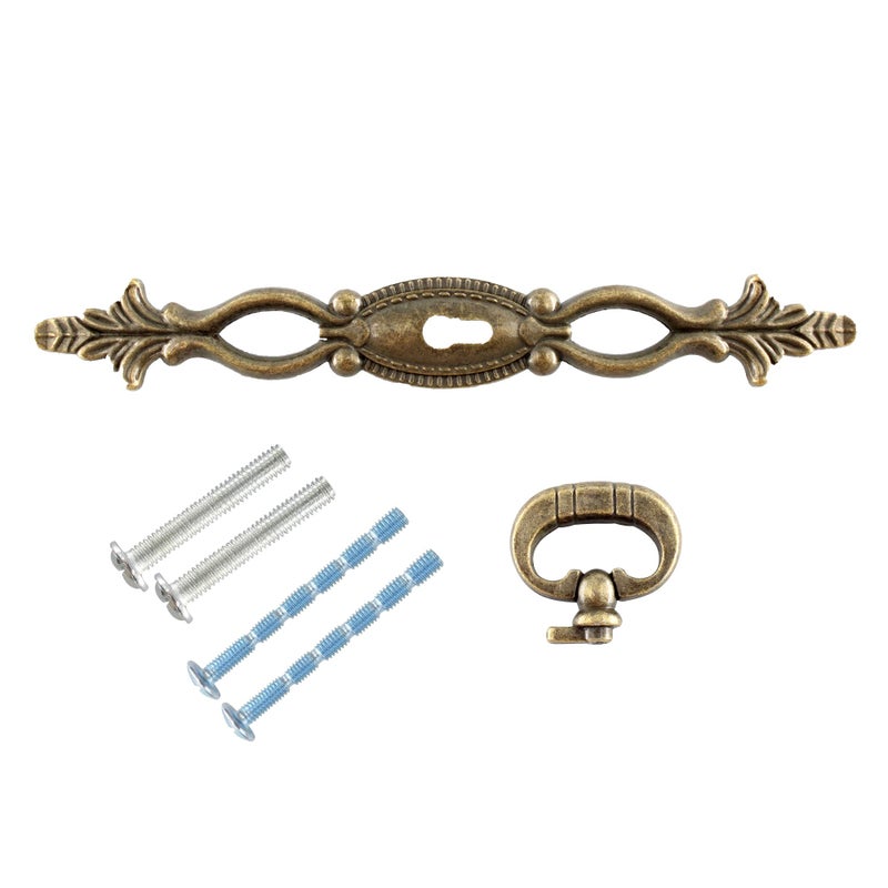 AUXBC 2PCS 6.3â€/160mm Antique Cabinet Drawer Pulls, Vintage Style Bronze Cabinet Handle Pulls Decorative Cabinet Knobs for Cupboard Cabinet, Dresser, Drawer, Wardrobe(3 mounting Hole) - Image 3