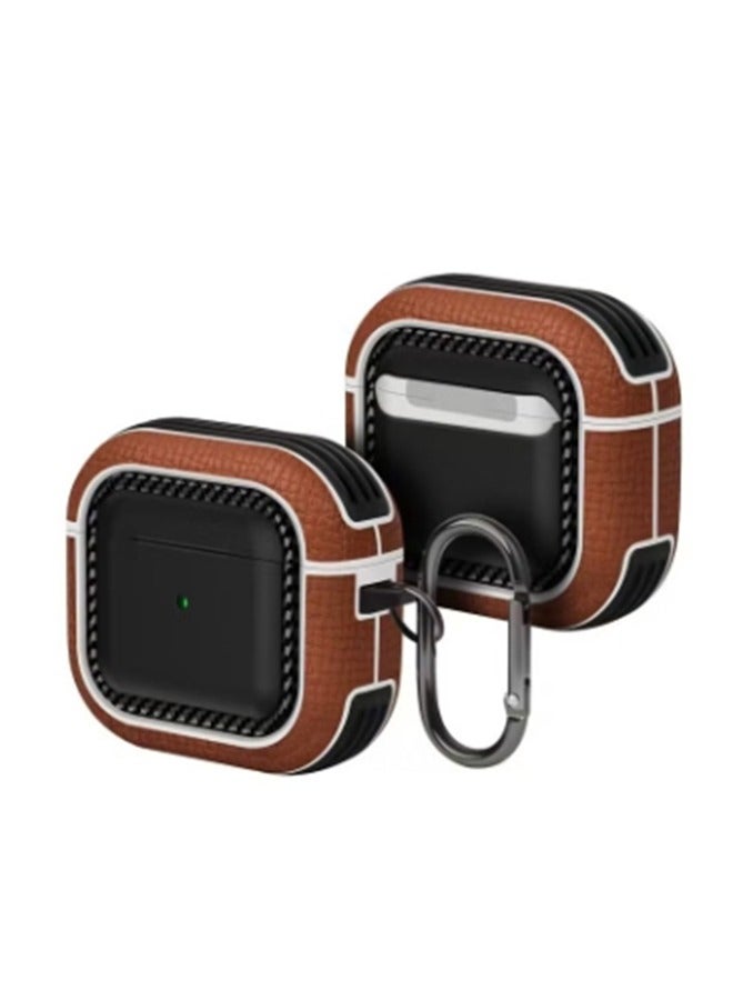 Universal fourth generation headphone hard shell, shockproof headphone cover, lychee patterned shell with lock buckle, brown - Image 3
