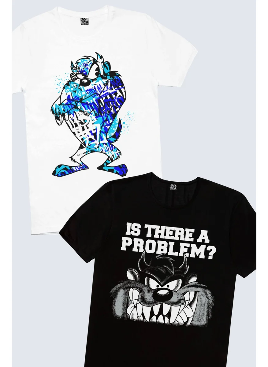 Rock&Roll Rock & Roll Painted Monster, Taz Problem Men's T-Shirt 2-Pack Eco