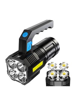 led flashlight,LED Flashlight USB Rechargeable, High Lumens Tactical Light with Sidelight, 4X LED, Zoomable, Handheld Super Brightest Flashlights, Portable Torch for Outdoor