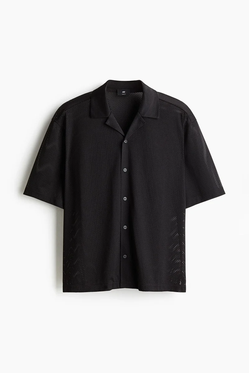 H&M  Loose Fit Mesh resort shirt for Men | Best Price UAE
