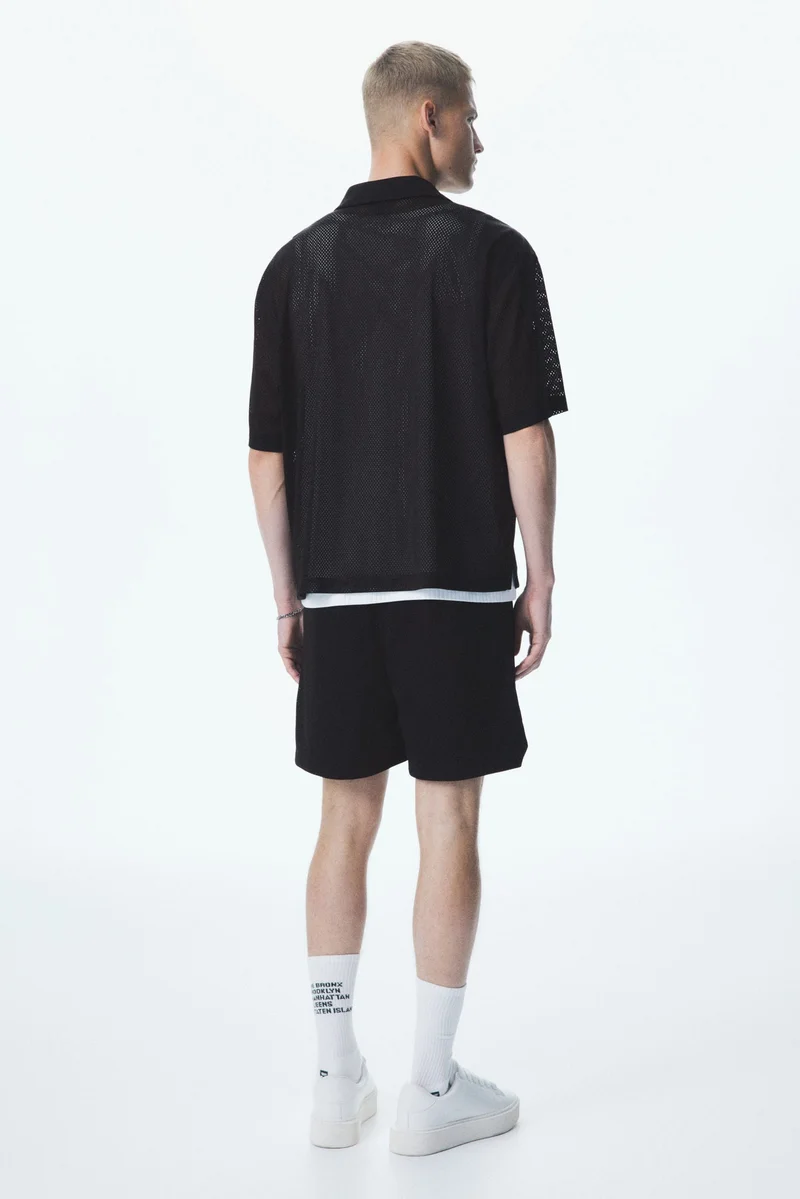 H&M  Loose Fit Mesh resort shirt for Men | Best Price UAE