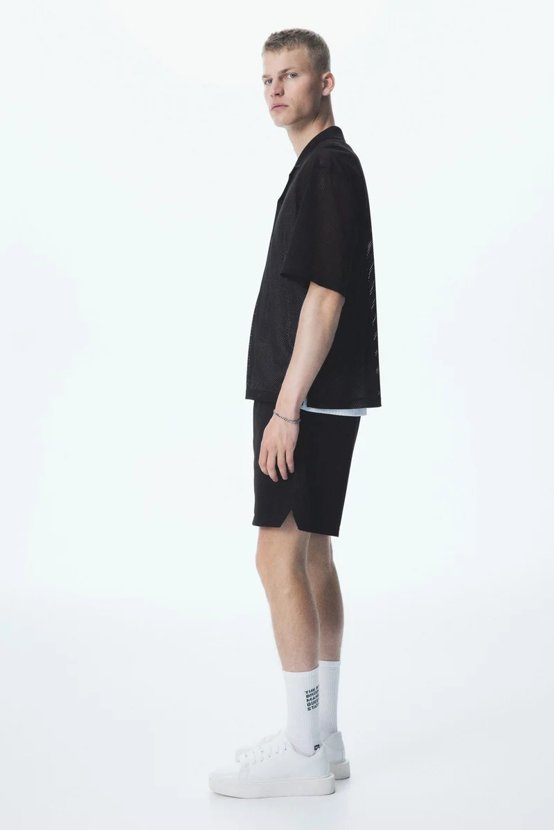 H&M  Loose Fit Mesh resort shirt for Men | Best Price UAE