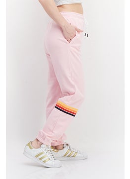 Ocean Pacific Women Drawstring Embroidered Logo Sweatpants, Pink  - Image 4