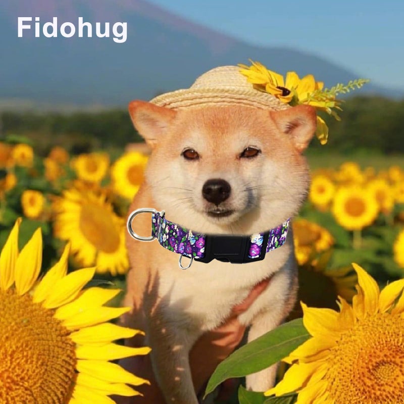 Fidohug Martingale Collar for Dogs with Buckle Floral No Pull Training Dog Collars (Purple Floral, Medium) - Image 4