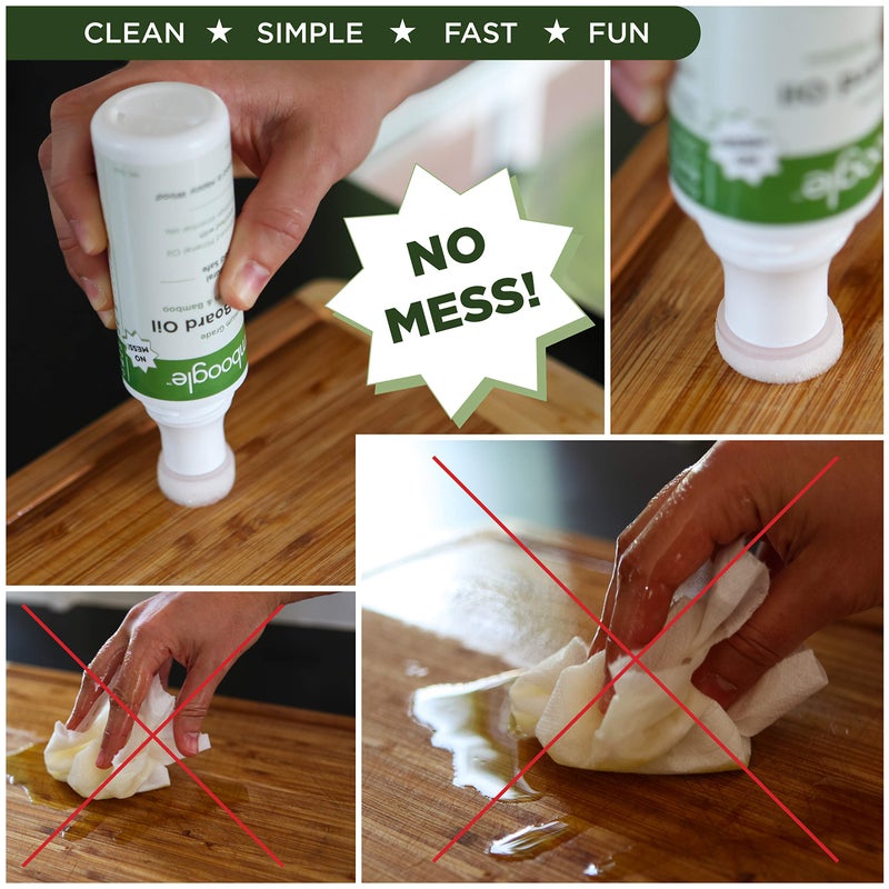 Bamboogle Food Grade Mineral Oil For Cutting Boards - No Mess Cutting Board Oil With Easy Applicator - Image 2