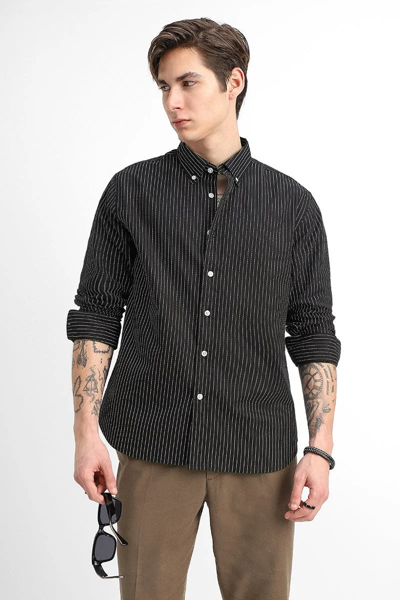 SNITCH 100% Cotton Stripes Regular Fit Shirt