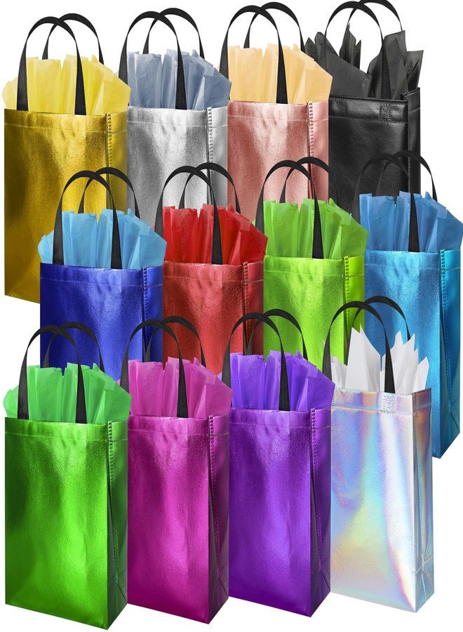 BLEWINDZ Colorful Gift Bags with Tissues – 12PCS Reusable Gift Bags Medium Size - Ideal for Goodie Bag, Birthday, Shopping, Party Favor Bag - Image 1