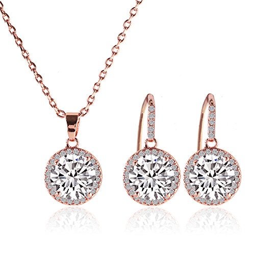 AO A+O Gift for Mom, Mother in Law - Necklace and Earrings Jewelry Set in Rose Gold - Image 2