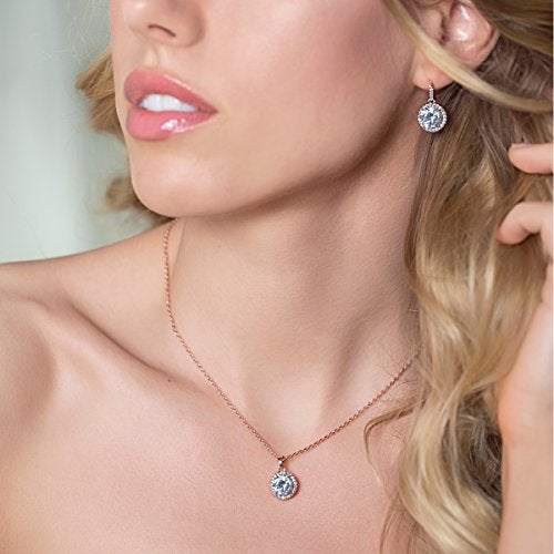 AO A+O Gift for Mom, Mother in Law - Necklace and Earrings Jewelry Set in Rose Gold - Image 3