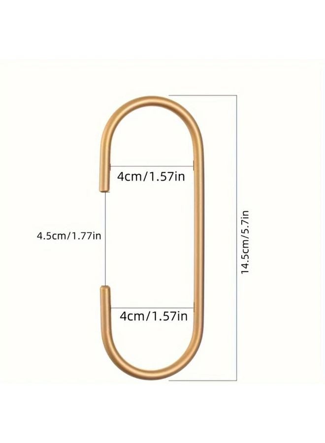 4 قطع من الخطافات الفضية على شكل حرف C للتخزين المنزلي وتنظيم الملابس - Image 3