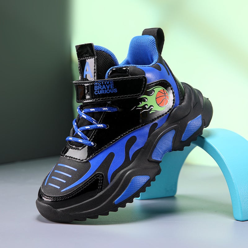 Boys' Shoes 2024 Fall/Winter New Leather Children'S Non-Slip Running Sneaker Middle And Big Children'S Casual Torre Shoes Tide - Image 3