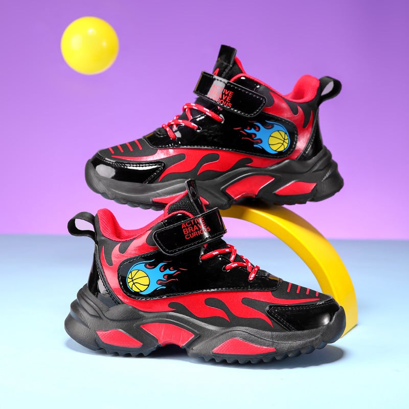 Boys' Shoes 2024 Fall/Winter New Leather Children'S Non-Slip Running Sneaker Middle And Big Children'S Casual Torre Shoes Tide - Image 2