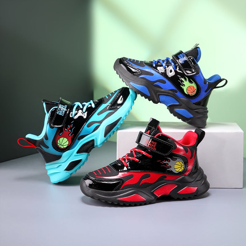Boys' Shoes 2024 Fall/Winter New Leather Children'S Non-Slip Running Sneaker Middle And Big Children'S Casual Torre Shoes Tide - Image 5