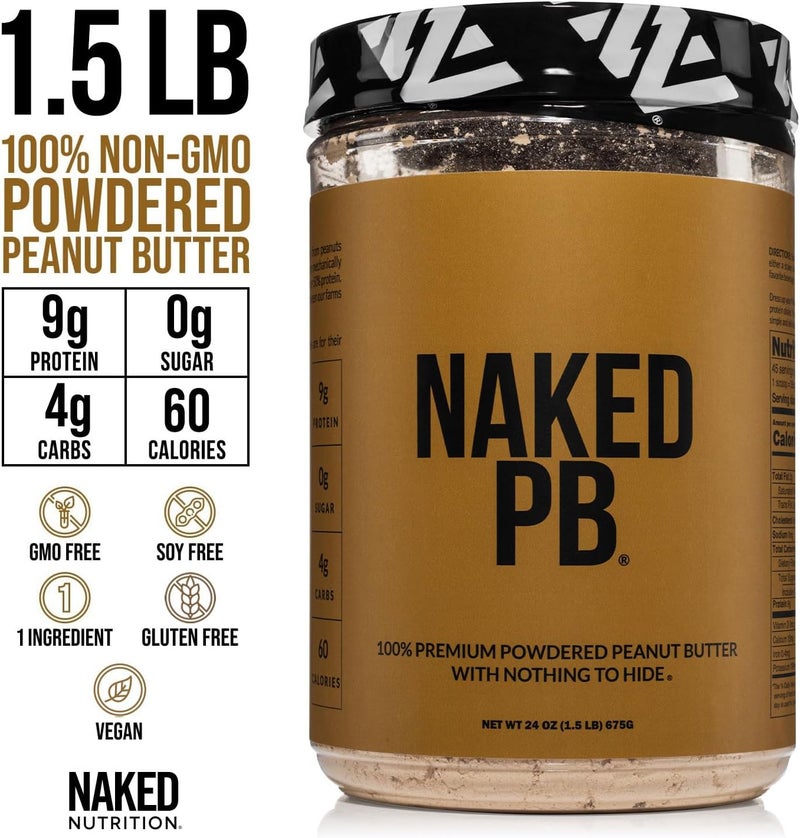 Nakd زبدة الفول السوداني المسحوقة Naked PB 1.5 رطل - 100% فول سوداني محمص نقي، نباتي، بدون إضافات - Image 3