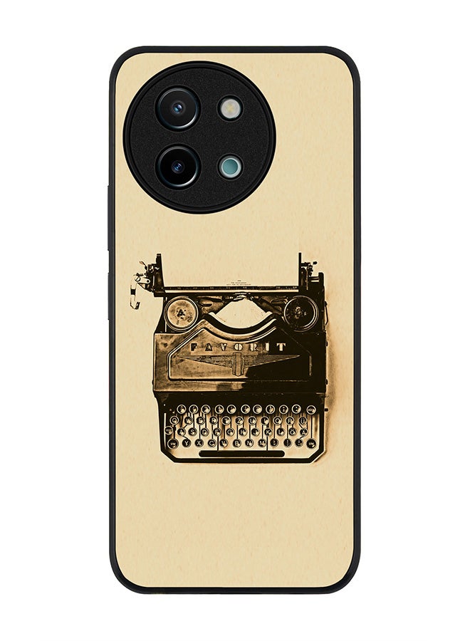 Stylizedd Rugged Black edge case for Vivo Y38 / Vivo Y58 / Vivo Y200i /Vivo T3x, Slim fit Soft Case Flexible Anti Drop TPU Gel Thin Cover - Typewriter - Image 1