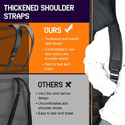 Ruibo 61 Key Keyboard Gig Bag Case,Portable Durable Keyboard Piano Waterproof 600D Oxford Cloth with 10mm Cotton Padded Case Gig Bag 40"x16"x6" / Black+Orange - Image 4